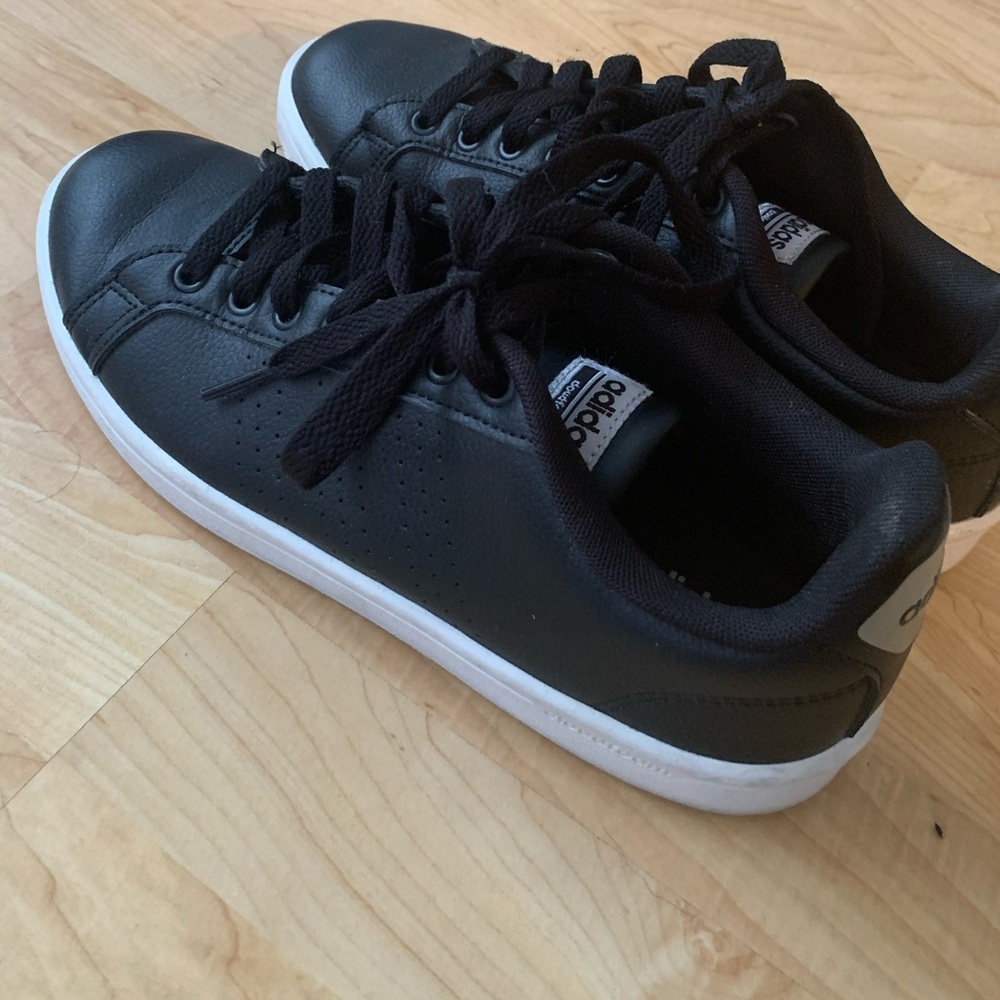 Adidas black leather shoe